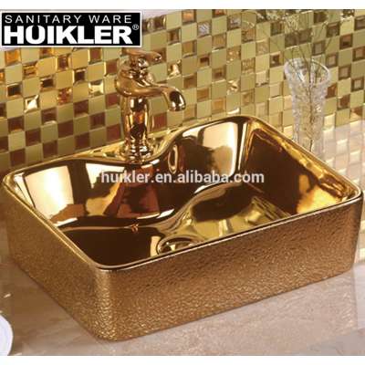 Luxury Wash Basin golden color basin Electroplate basin